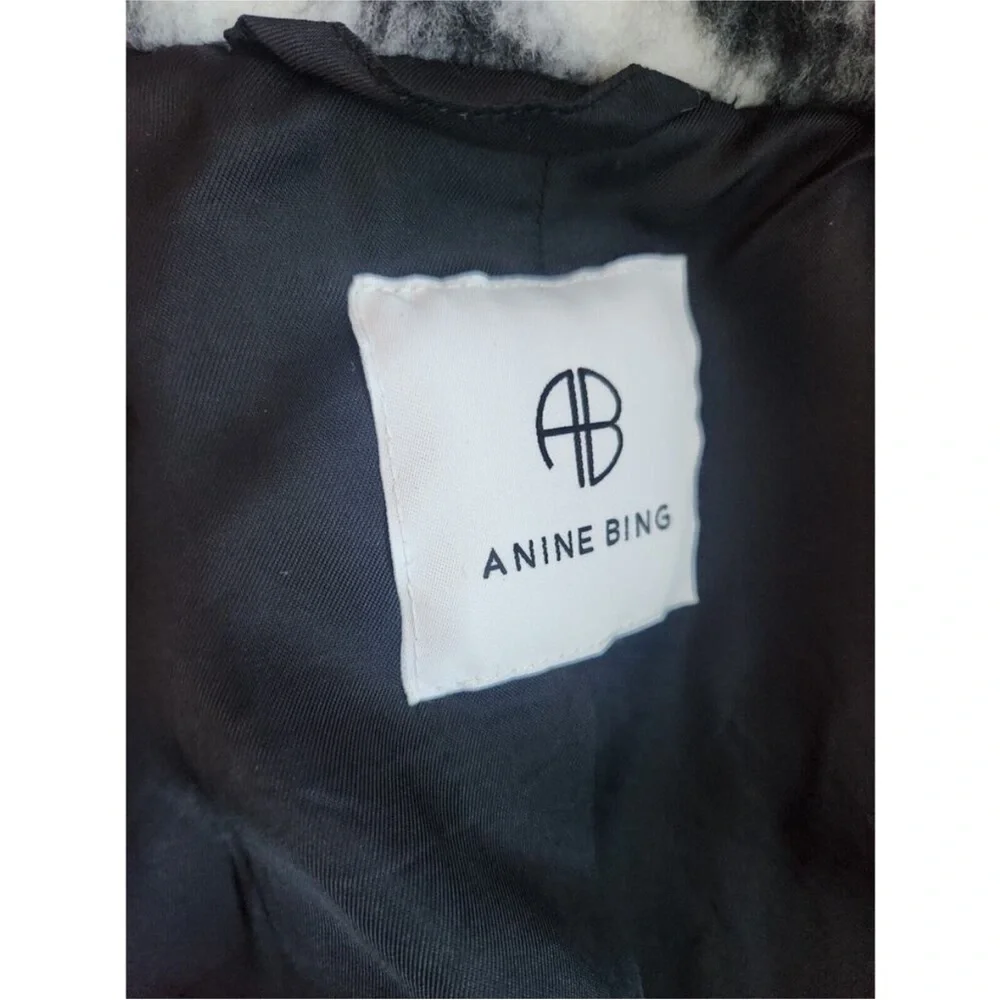 ANINE BING Oakley oversized checked brushed Shirt Jacket size S - Picture 6 of 6